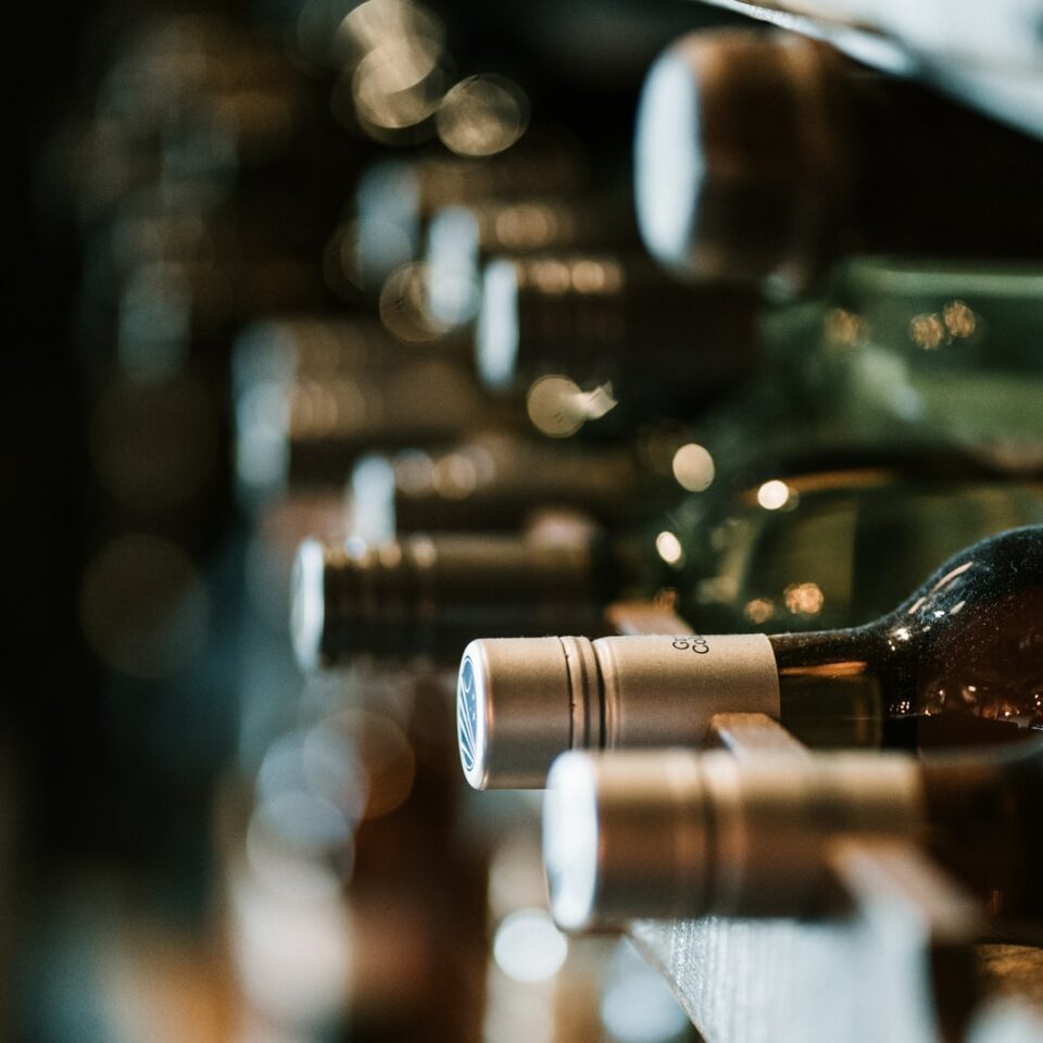 selective focus photography of bottles